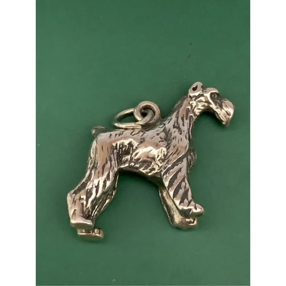.925 Schnauzer Large Dog Sterling Silver Jewelry Charm #family pet